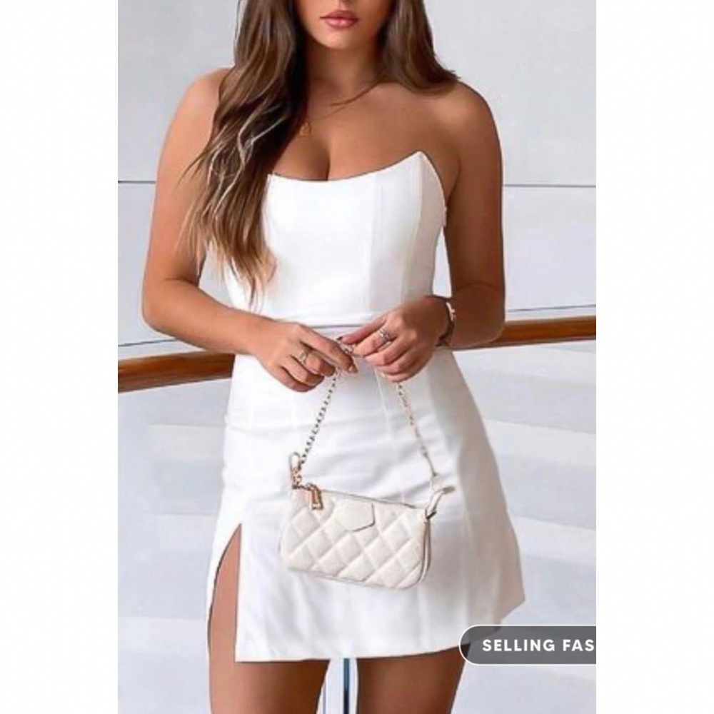 White fox mini dress